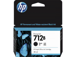 HP 712B 38ML BLACK DESIGNJET INK CARTRIDGE - T230/T250/T650/STUDIO 3ED28A