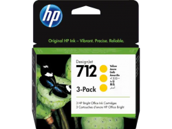 HP 712 3-PACK 29ML YELLOW DESIGNJET INK CARTRIDGE - T230/T250/T650/STUDIO 3ED79A