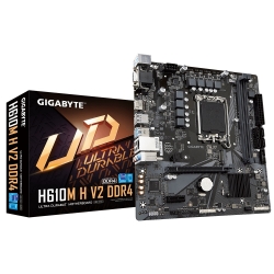 Gigabyte H610M H V2 DDR4 1.0 LGA 1700 mATX Motherboard, 2x DDR4 ~64GB, 1x PCI-E x16, 1x PCI-E x1, 1x M.2, 4x SATA, 2x USB 3.2, 4x USB 2.0 H610M H V2 DDR4 1.0