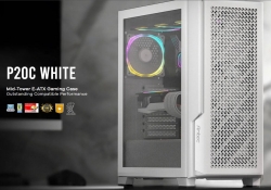 Antec P20C White, E-ATX, ATX, USB-C, Cable management , 4x HDD or SSD , 375mm GPU, 170mm CPU 3x PWM white 12 CM Fan, Tempered Glass, Gaming Case P20C WHITE