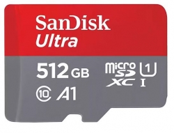 SanDisk 512GB Ultra MicroSDXC UHS-I Memory Card - 150MB/s -Capacity: 512GB - Compatibility: Compatible with microSDHC and microSDXC (SDSQUAC-512G-GN6) SDSQUAC-512G-GN6MN