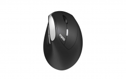 RAPOO EV250 Ergonomic Vertical Wireless Mouse 6 Buttons 800/1200/1600 DPI Optical Silent Click Mice - Black (Renamed from MV20) EV250