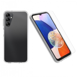OtterBox React Case with Trusted Glass Samsung Galaxy A14 5G (6.6") Clear - (78-81181), DROP+ Military Standard Case ,2X Anti-Scratch Screen Protector 78-81181