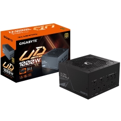 Gigabyte UD1000GM PG5 2.0 1000W ATX PSU Power Supply 80+ Gold >90% 120mm Fan Black Flat Cables Single +12V >100K Hrs GP-UD1000GM PG5 2.0