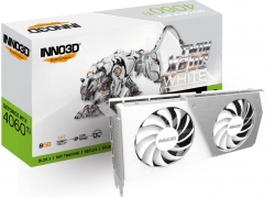 INNO3D nVidia GeForce RTX 4060 Ti 8GB TWIN X2 OC White GPU 8GB GDDR6, 2565MHz Boost Clock, RAM 18Gbps, 3xDP, 1xHDMI, 250x118x 42mm (4060TI) N406T2-08D6X-171153W