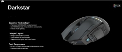 CORSAIR DARKSTAR WIRELESS MMO/MOBA ICUE, 15 Programmable buttons, Sub 1ms Slipstream up to 80hrs with BT. Ultimate Gaming Mouse. CH-931A011-AP