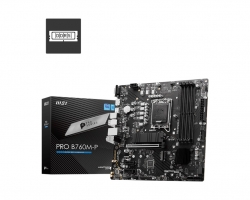 MSI PRO B760M-P mATX Motherboard, 4x DDR5~192GB, 1x PCI-E x 16, 2x PCI-E x 1, 2x M.2, 4x SATA, 1x USB 3.2 , 4x USB 2.0, 1x USB-C B760M-P