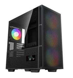 DeepCool CH560 DIGITAL High Airflow Mid-Tower Case, Mini-ITX/ Micro-ATX/ ATX/ E-ATX, Magnetic Hybrid Mesh,Tempered Glass, 3 Pre-Installed 140mm ARGB F R-CH560-BKAPE4D-G-1