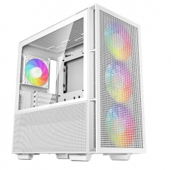 DeepCool CH560 White HighAirflow Mid-Tower Case, Mini-ITX/ Micro-ATX/ ATX/ E-ATX, Magnetic Hybrid Mesh,Tempered Glass, 3 Pre-Installed 140mm ARGB Fans R-CH560-WHAPE4-G-1