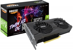 INNO3D nVidia GeForce RTX 3050 TWIN X2 OC GPU 8GB GDDR6, 1822MHz Boost Clock, RAM 14Gbps, 3xDP, 1xHDMI, 240x120mm x 2-slot N30502-08D6X-11902130