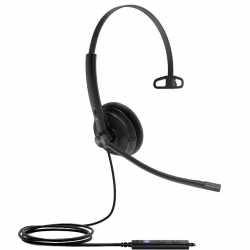 Yealink UHM341 Wideband 3.5mm Mono Headset, Leather Ear Cushion, HD Voice Quality, For Yealink IP Phones, Controller Not Included UHM341