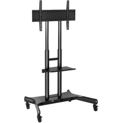 Atdec Display Cart - 75 kg Capacity - 4 Casters - 76.20 mm Caster Size - Steel - Black - 1 / Pack AD-TVC-75