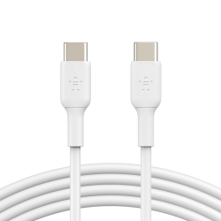 Belkin BoostCharge USB-C to USB-C Cable (1m/3.3ft) - White (CAB003bt1MWH),60W,480Mbps,8K+ bend,Samsung Galaxy,iPad,MacBook,Google,OPPO,Nokia,2YR CAB003bt1MWH