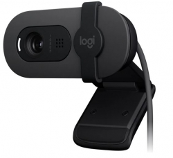 Logitech Brio 100 Full HD 1080p webcam with auto-light balance, integrated privacy shutter, and built-in mic 960-001587