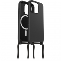 OtterBox React Necklace MagSafe Apple iPhone 15 Pro (6.1") Case Black - (77-93575), DROP+ Military Standard,Detachable Nylon Rope,Hard Case 77-93575