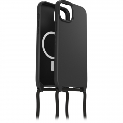 OtterBox React Necklace MagSafe Apple iPhone 15 Plus (6.7") Case Black - (77-93581), DROP+ Military Standard,Detachable Nylon Rope,Hard Case 77-93581