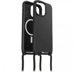 OtterBox React Necklace MagSafe Apple iPhone 15 Pro Max (6.7") Case Black - (77-93587), DROP+ Military Standard, Detachable Nylon Rope 77-93587