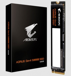 Gigabyte AORUS Gen4 5000E SSD 500GB PCI-Express 4.0x4, NVMe 1.4, Sequential Read ~5000 MB/s, Sequential Write 3800 MB/s AG450E500G-G