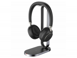 Yealink TEAMS-BH76-CH-BL-C Teams Certified Bluetooth Wireless Stereo Headset, Black, ANC, USB-C, Includes Charging Stand, Rectractable Microphone, 35 TEAMS-BH76-CH-BL-C