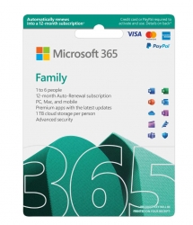 Microsoft 365 Family 2023 English APAC 1 Year Subscription Medialess for PC & Mac. NEW 6GQ-01895