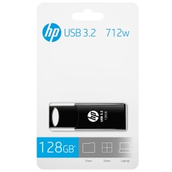 HP 712W 128GB USB3.2 70MB/s Flash Drive Memory Stick Slide 0 C to 60 C 4.5~5.5 VDC Push-Pull Design External Storage for Windows 10 11 Mac