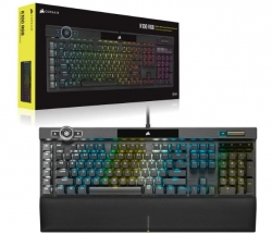 Corsair K100 RGB, Cherry Corsair OPX Switch, AXON 44-Zone RGB, PBT Double-Shot Keycaps, Black, Mechanical Gaming Keyboard (US) (LS) CH-912A01A-NA-US