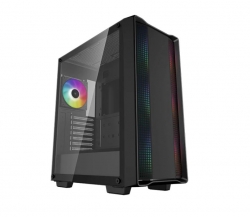 DeepCool CC560 ARGB V2 Mid-Tower Case Full-Sized Tempered Glass Window, 4 x Pre-installed A-RGB Fans 120mm, 2x 3.5" Drive Bays,7 Expansion Slots R-CC560-BKTAA4-G-2