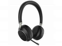 Yealink TEAMS-BH76-CH-BL Teams Certified Bluetooth Wireless Stereo Headset, Black, ANC, USB-A, Includes Charging Stand, Rectractable Microphone, 35 ho TEAMS-BH76-CH-BL