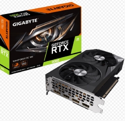 Gigabyte GeForce RTX™ 3060 WINDFORCE OC 12G 1.0 GDDR6 Video Card, 1792 MHz PCI-E 4.0, 1x HDMI 2.1 *2 GV-N3060WF2OC-12GD