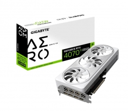 Gigabyte nVidia GeForce RTX 4070 Ti Super AERO OC 16GD GDDR6X Video Card, PCI-E 4.0, 2655 Core Clock, RGB Fusion 3x DP 1.4a, 1x HDMI 2.1a GV-N407TSAERO OC-16GD