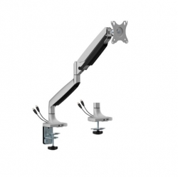 BrateckLDT82-C012UCE SINGLE SCREEN HEAVY-DUTY MECHANICAL SPRING MONITOR ARM WITH USB PORTS For most 17"~45" Monitors, Matte Silver(New) LDT82-C012UCE-SV