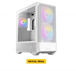 Antec NX416 Mesh White ATX. USB-C x1, USB 3.0 x. 2x ARGB 160mm + 1x ARGB 120mm Fans. LED & PWM Controller. SSD Storage, Cable Routing, Gaming Case NX416L White