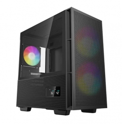 Deepcool CH360 Digital Black Micro ATX Case, Tempered Glass Window,1x USB 3.0, 1x USB-C, HD Audio, 2x 140mm ARGB and 1x 120mm ARGB Pre-installed Fans R-CH360-BKAPE3D-G-1