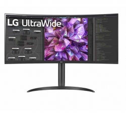 LG 34" 34WQ75C Ultra-Wide QHD Curved 3440x1440 1000R 5ms HDR10 sRGB IPS DP HDMI USB-C LAN VESA Tilt Height Range Monitor 34WQ75C-B