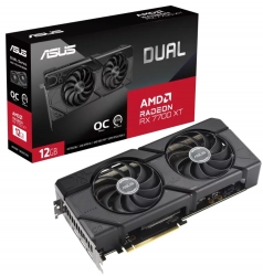 ASUS AMD Radeon DUAL-RX7700XT-O12G RX7700 XT OC Edition 12GB GDDR6 2584MHz Boost Clock, RAM 18 Gbps, 3xDP, 1xHDMI, 279.9x133.9x49.3 mm DUAL-RX7700XT-O12G