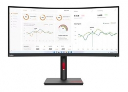 Lenovo ThinkVision T34w-30 34' WQHD Monitor 1500R Curv 4K 3440x1440 21:9 Height Adjustable Tilt and Swivel DP HDMI USB-C input LAN 4xUSB3.2 Hub 3yr