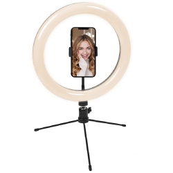 Cygnett V-Glamour 10" LED Ring Light with Desktop Tripod and Bluetooth Remote-Black (CY3441VCSLR),3 Lighting Modes,Best for Portraits,Selfies,Vlogging CY3441VCSLR
