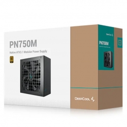 DeepCool PN750M 750W 80+ Gold Certified Fully Modular ATX Power Supply 120mm Fan, Japanese Capacitors, DC to DC, ATX12V V3.1, 100,000 MTBF, 90% Effi