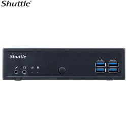Shuttle DL30N Slim Mini PC 1L Barebone - Intel Processor N100, Fan-less, LAN, RS232/RS422/RS485, HDMI, DP, VGA, Vesa Mount, 65W Adapter