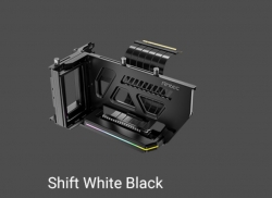 Antec RGB Adjustable Shift PCI Vertical GPU Bracket PCI-E 4.0 Riser Cable Black (190mm) for 4090 & 7900 XTX Cards. E-ATX, ATX, Case. 4 PCI required