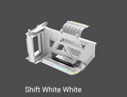 Antec RGB Adjustable Shift PCI Vertical GPU Bracket PCI-E 4.0 Riser Cable white (190mm) for 4090 & 7900 XTX Cards. E-ATX, ATX, Case. 4 PCI required