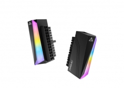 Antec 24PIN 90 degrees ARGB Adapter, Easy Routing, Bright RGB Rainbow effect Black AT-ATX24-ADT90-ARGB-BK