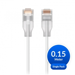 Ubiquiti UniFi Etherlighting Patch Cable, Single Unit, Indoor, Length 0.15m, White/Translucent, Incl 2Yr Warr UACC-Cable-Patch-EL-0.15M-W