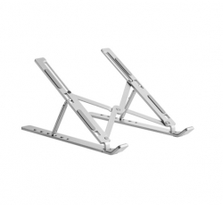 Brateck LPS03-3-03 PORTABLE 6-LEVEL ADJUSTABLE ALUMINUM LAPTOP RISER For most 11”-15” laptops, tablets and more (Silver) LPS03-3-03