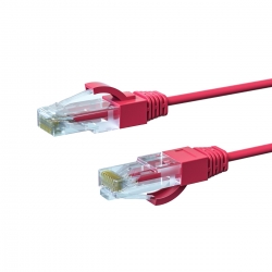4m CAT6A THIN U/UTP LSZH 28 AWG RJ45 Network Cable | Red - 004.650.1018