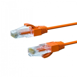 1m CAT6A THIN U/UTP LSZH 28 AWG RJ45 Network Cable | Orange - 004.650.5003
