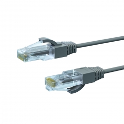0.25m CAT6A THIN U/UTP LSZH 28 AWG RJ45 Network Cable | Grey - 004.650.7000