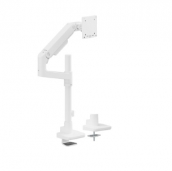 Brateck LDT81-C012P-W NOTEWORTHY POLE-MOUNTED HEAVY-DUTY GAS SPRING MONITOR ARM For most 17"~49" Monitors, Fine Texture White (new) LDT81-C012P-W