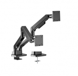 Brateck LDT81-C024-B NOTEWORTHY HEAVY-DUTY GAS SPRING DUAL MONITOR ARM Fit Most 17"-35" Monitor Fine Texture Black(new) LDT81-C024-B