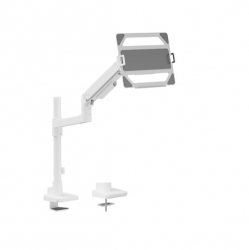 Brateck LDT81-C012P-ML-W POLE-MOUNTED HEAVY-DUTY GAS SPRING MONITOR ARM WITH LAPTOP HOLDER For most 17"~49" Monitors, Fine Texture White (new) LDT81-C012P-ML-W